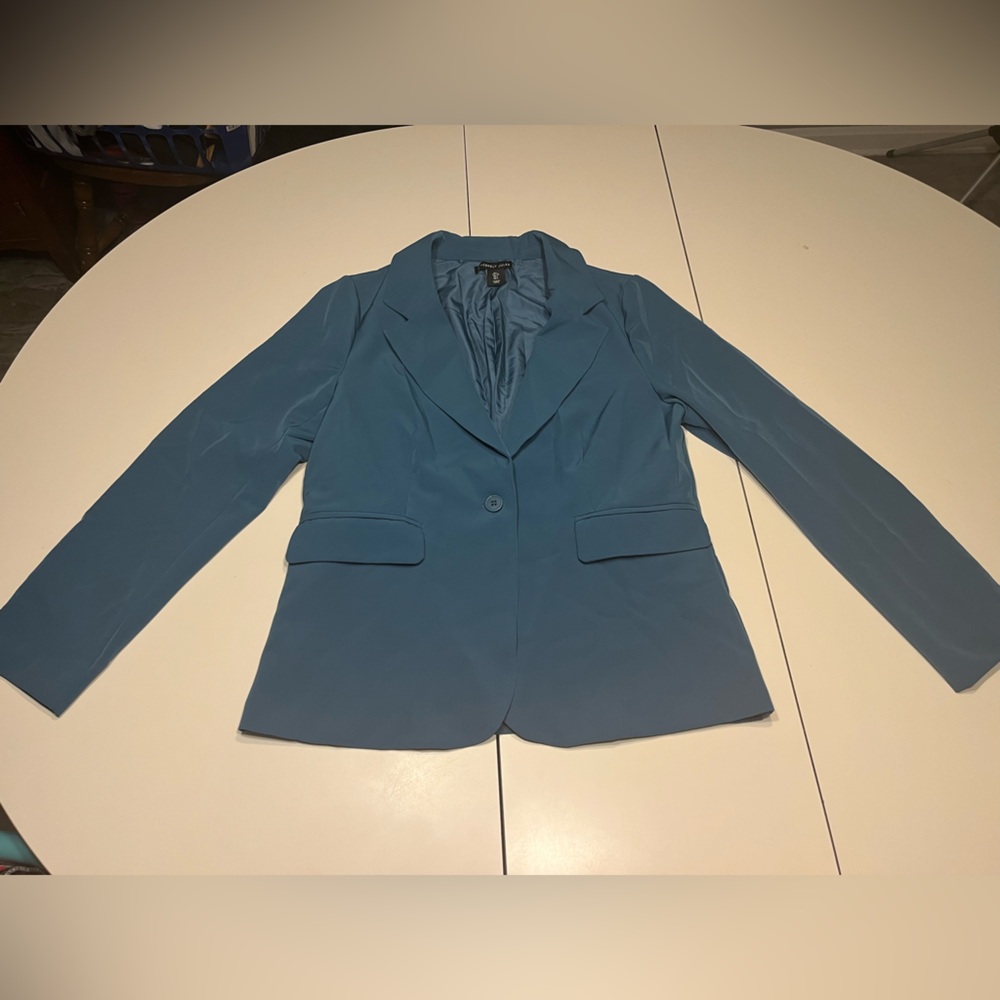 Sincerely Jules large dark teal button down double breasted blazer